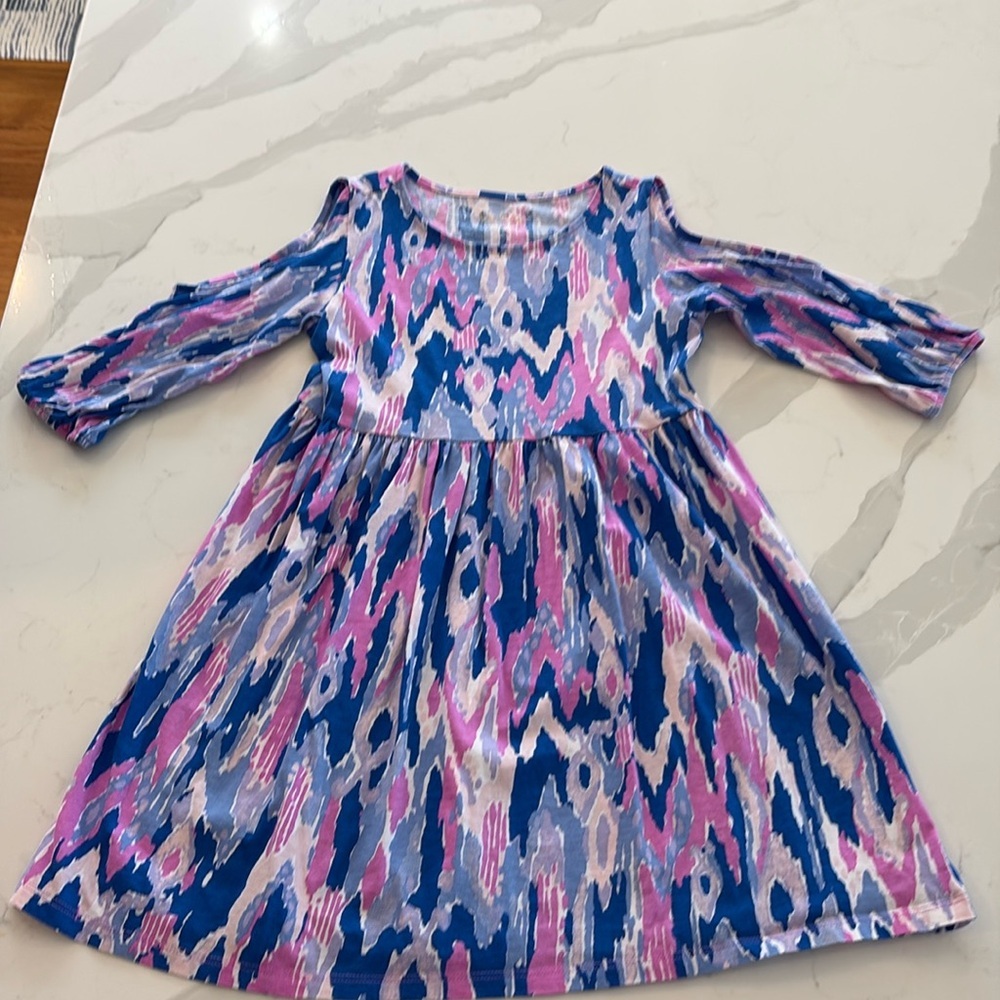 Lilly Pulitzer dress size large 8-10 girls cold shoulder 3/4 sleeve sundress